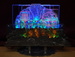 Lighted Engraved Glass Of Tulip And Leaves Table Top Sculpture