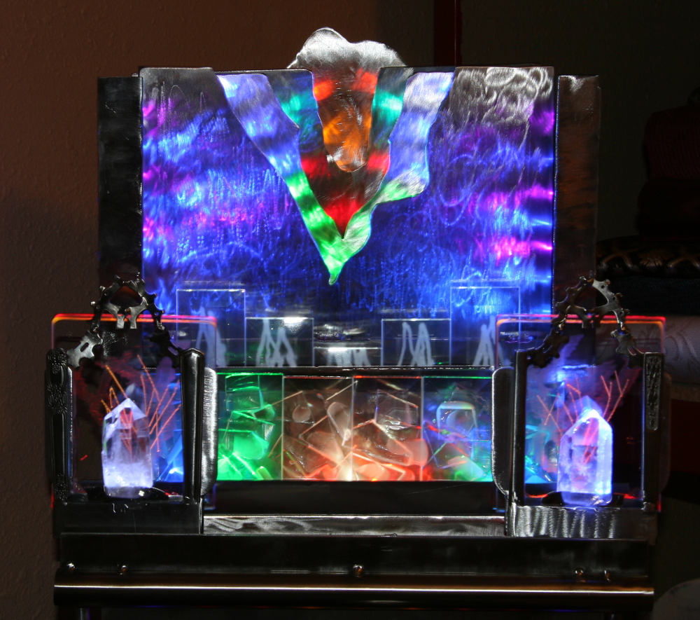 Fire And Ice And Crystal Beacon Light Art Sculpture