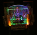 Greeting Light Art Glass And Stainless Steel Table Top Sculpture