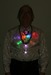 Model Wearing Led Art Handcuff Necklace And Sunrise Belt Buckle On Bicycle Chain Belt