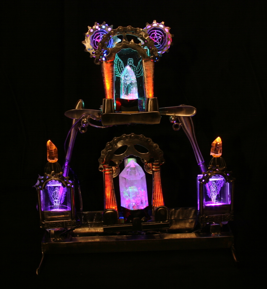 Pagan Angel Engraved Glass And Crystal Light Sculpture