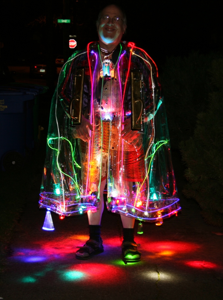 Led Art Jewelry And Lighted Clear Plastic Cape