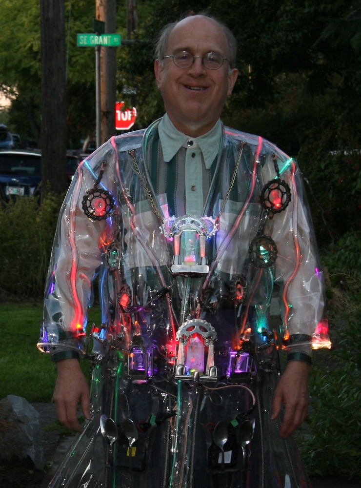 Lighted Raincoat With Embedded Stainless Steel Jewelry And Crystals